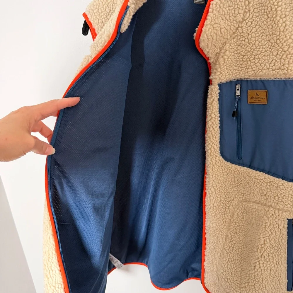 Eddie Bauer Rangefinder Sherpa Vest (XL) Contrasting Trim Casual Staple Piece